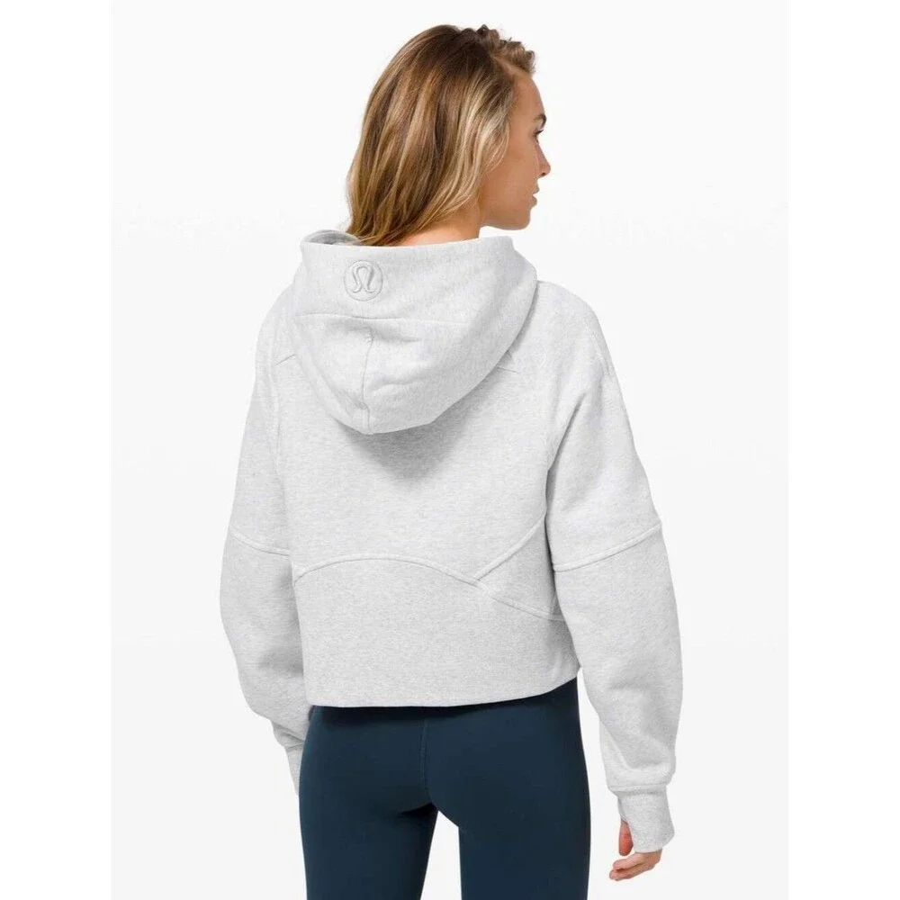 Lululemon Light Gray Scuba Half-Zip Hoodie XS/S Heathered Core Ultra Light Grey